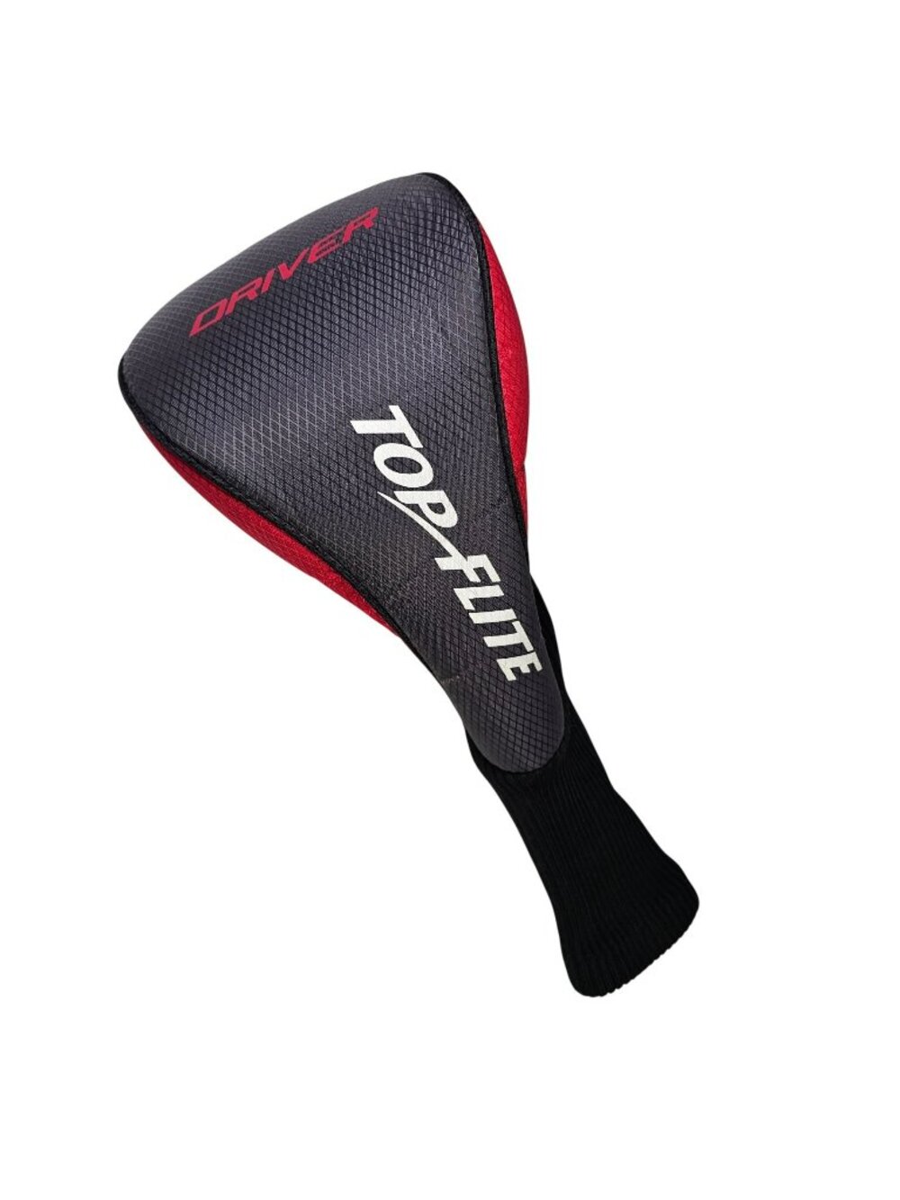 Top Flite Driver Golf Club Headcover Black / Red Nylon Knit Sock Head Cover